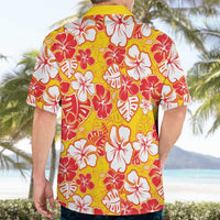 Yellow Hawaii Hibiscus Hawaiian Shirt Tropical Flowers Seamless Pattern - Polynesian Pride