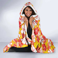 Yellow Hawaii Hibiscus Hooded Blanket Tropical Flowers Seamless Pattern LT14 - Polynesian Pride