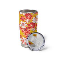 Yellow Hawaii Hibiscus Tumbler Cup Tropical Flowers Seamless Pattern - Polynesian Pride