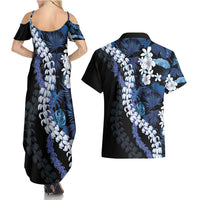 Polu Aloha Hawaii Lei Couples Matching Summer Maxi Dress and Hawaiian Shirt Tropical Flowers Elegant Vibe - Polynesian Pride