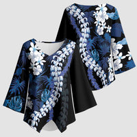 Polu Aloha Hawaii Lei Kimono Sleeve Blouse Tropical Flowers Elegant Vibe - Polynesian Pride