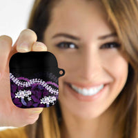 Poni Aloha Hawaii Lei AirPods Case Tropical Flowers Elegant Vibe LT14 Purple - Polynesian Pride