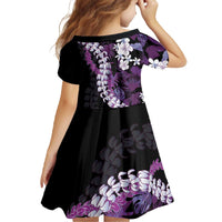 Poni Aloha Hawaii Lei Family Matching Off The Shoulder Long Sleeve Dress and Hawaiian Shirt Tropical Flowers Elegant Vibe - Polynesian Pride