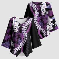 Poni Aloha Hawaii Lei Kimono Sleeve Blouse Tropical Flowers Elegant Vibe - Polynesian Pride