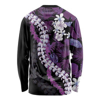 Poni Aloha Hawaii Lei Long Sleeve Shirt Tropical Flowers Elegant Vibe - Polynesian Pride
