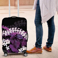 Poni Aloha Hawaii Lei Luggage Cover Tropical Flowers Elegant Vibe LT14 Purple - Polynesian Pride