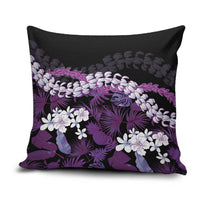 Poni Aloha Hawaii Lei Pillow Cover Tropical Flowers Elegant Vibe LT14 Purple - Polynesian Pride