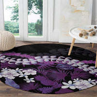 Poni Aloha Hawaii Lei Round Carpet Tropical Flowers Elegant Vibe - Polynesian Pride