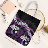 Poni Aloha Hawaii Lei Tote Bag Tropical Flowers Elegant Vibe LT14 White Strap One Size Purple - Polynesian Pride