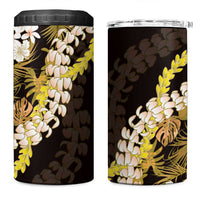Kula Aloha Hawaii Lei 4 in 1 Can Cooler Tumbler Tropical Flowers Elegant Vibe LT14 One Size: 16 oz Gold - Polynesian Pride