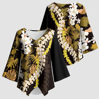 Kula Aloha Hawaii Lei Kimono Sleeve Blouse Tropical Flowers Elegant Vibe LT14 - Polynesian Pride