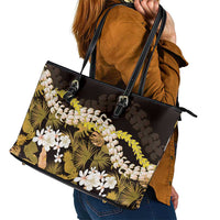 Kula Aloha Hawaii Lei Leather Tote Bag Tropical Flowers Elegant Vibe - Polynesian Pride