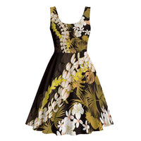 Kula Aloha Hawaii Lei Midi Dress Tropical Flowers Elegant Vibe LT14 - Polynesian Pride