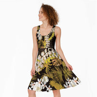 Kula Aloha Hawaii Lei Midi Dress Tropical Flowers Elegant Vibe LT14 - Polynesian Pride
