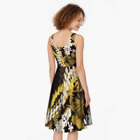 Kula Aloha Hawaii Lei Midi Dress Tropical Flowers Elegant Vibe LT14 - Polynesian Pride