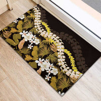 Kula Aloha Hawaii Lei Rubber Doormat Tropical Flowers Elegant Vibe - Polynesian Pride