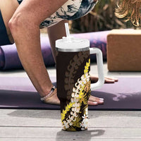 Kula Aloha Hawaii Lei Tumbler With Handle Tropical Flowers Elegant Vibe - Polynesian Pride