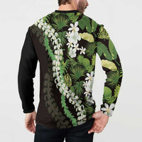 Omaomao Aloha Hawaii Lei Button Sweatshirt Tropical Flowers Elegant Vibe - Polynesian Pride