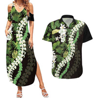 Omaomao Aloha Hawaii Lei Couples Matching Summer Maxi Dress and Hawaiian Shirt Tropical Flowers Elegant Vibe - Polynesian Pride