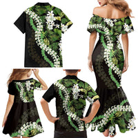 Omaomao Aloha Hawaii Lei Family Matching Mermaid Dress and Hawaiian Shirt Tropical Flowers Elegant Vibe - Polynesian Pride