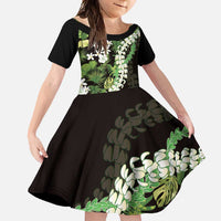 Omaomao Aloha Hawaii Lei Family Matching Off Shoulder Maxi Dress and Hawaiian Shirt Tropical Flowers Elegant Vibe - Polynesian Pride