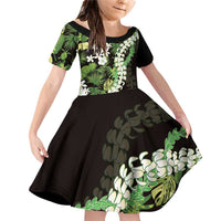 Omaomao Aloha Hawaii Lei Family Matching Off Shoulder Short Dress and Hawaiian Shirt Tropical Flowers Elegant Vibe - Polynesian Pride