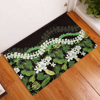 Omaomao Aloha Hawaii Lei Rubber Doormat Tropical Flowers Elegant Vibe - Polynesian Pride