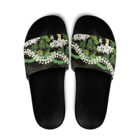 Omaomao Aloha Hawaii Lei Slide Sandals Tropical Flowers Elegant Vibe LT14 Green - Polynesian Pride
