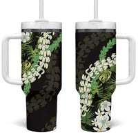 Omaomao Aloha Hawaii Lei Tumbler With Handle Tropical Flowers Elegant Vibe - Polynesian Pride