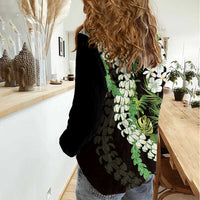 Omaomao Aloha Hawaii Lei Women Casual Shirt Tropical Flowers Elegant Vibe - Polynesian Pride