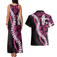 Akala Aloha Hawaii Lei Couples Matching Tank Maxi Dress and Hawaiian Shirt Tropical Flowers Elegant Vibe - Polynesian Pride