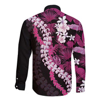 Akala Aloha Hawaii Lei Long Sleeve Button Shirt Tropical Flowers Elegant Vibe - Polynesian Pride
