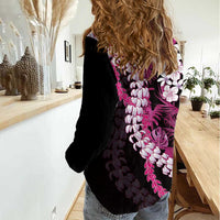 Akala Aloha Hawaii Lei Women Casual Shirt Tropical Flowers Elegant Vibe - Polynesian Pride