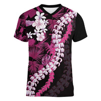 Akala Aloha Hawaii Lei Women V-Neck T-Shirt Tropical Flowers Elegant Vibe - Polynesian Pride
