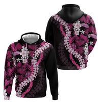 Akala Aloha Hawaii Lei Zip Hoodie Tropical Flowers Elegant Vibe - Polynesian Pride