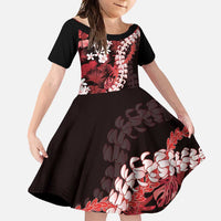 Ulaula Aloha Hawaii Lei Family Matching Off Shoulder Maxi Dress and Hawaiian Shirt Tropical Flowers Elegant Vibe - Polynesian Pride