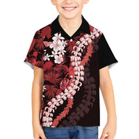 Ulaula Aloha Hawaii Lei Family Matching Off Shoulder Short Dress and Hawaiian Shirt Tropical Flowers Elegant Vibe - Polynesian Pride