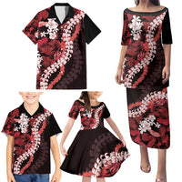 Ulaula Aloha Hawaii Lei Family Matching Puletasi and Hawaiian Shirt Tropical Flowers Elegant Vibe - Polynesian Pride