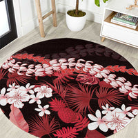 Ulaula Aloha Hawaii Lei Round Carpet Tropical Flowers Elegant Vibe - Polynesian Pride