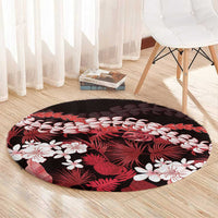 Ulaula Aloha Hawaii Lei Round Carpet Tropical Flowers Elegant Vibe - Polynesian Pride