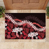 Ulaula Aloha Hawaii Lei Rubber Doormat Tropical Flowers Elegant Vibe - Polynesian Pride