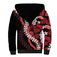 Ulaula Aloha Hawaii Lei Sherpa Hoodie Tropical Flowers Elegant Vibe - Polynesian Pride