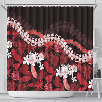 Ulaula Aloha Hawaii Lei Shower Curtain Tropical Flowers Elegant Vibe - Polynesian Pride