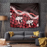 Ulaula Aloha Hawaii Lei Tapestry Tropical Flowers Elegant Vibe - Polynesian Pride