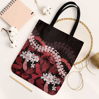 Ulaula Aloha Hawaii Lei Tote Bag Tropical Flowers Elegant Vibe LT14 Black Strap One Size Red - Polynesian Pride