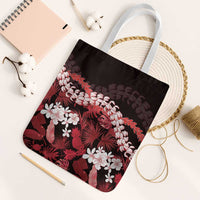 Ulaula Aloha Hawaii Lei Tote Bag Tropical Flowers Elegant Vibe LT14 White Strap One Size Red - Polynesian Pride