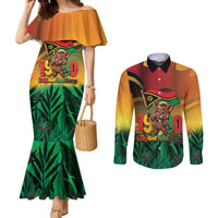 Vanuatu Independence Day Couples Matching Mermaid Dress and Long Sleeve Button Shirt Chibi Boar Proud To Be A Ni-Van