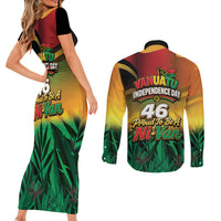 Vanuatu Independence Day Couples Matching Short Sleeve Bodycon Dress and Long Sleeve Button Shirt Chibi Boar Proud To Be A Ni-Van LT14 - Polynesian Pride