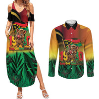 Vanuatu Independence Day Couples Matching Summer Maxi Dress and Long Sleeve Button Shirt Chibi Boar Proud To Be A Ni-Van LT14 Multicolor - Polynesian Pride
