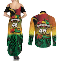 Vanuatu Independence Day Couples Matching Summer Maxi Dress and Long Sleeve Button Shirt Chibi Boar Proud To Be A Ni-Van LT14 - Polynesian Pride